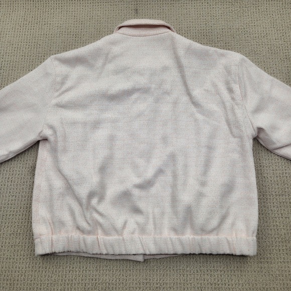 Nine West Pink Textured Bomber Style Lightweight Jacket Womens Large - Picture 2 of 10